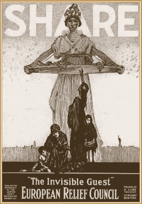 «Поделись!» Плакат АРА с призывом к американцам оказать помощь голодающим в Европе. 1920 г..gif